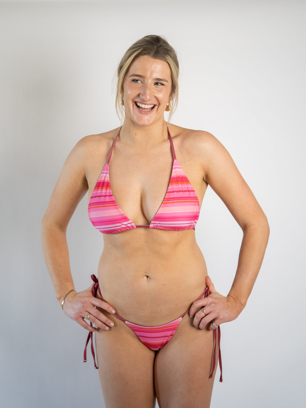 BELLA - Reversible Tie Up Sides Bottoms - Cherry